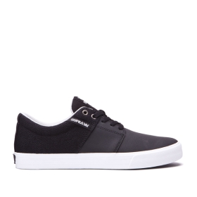 Supra STACKS II VULC Lave Sneakers Dame Svart/Grå/Hvite | NO-18581